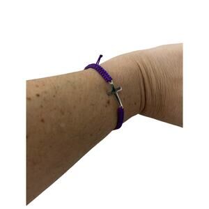 Purple cord cross bracelet